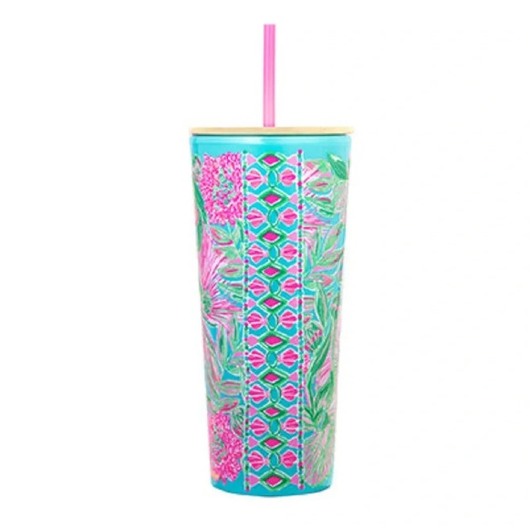 LILLY PULITZER Coming in Hot Tumbler‎ with Straw 24oz. - Picture 2 of 4